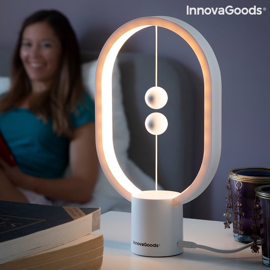 InnovaGoods Magnetische Tafellamp – Warm Licht & Uniek Balansontwerp – LED Lamp met USB Aansluiting