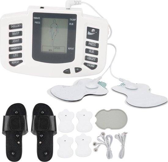 TENS/EMS Spierelektrostimulator – Elektrotherapie voor Pijnbestrijding, Spierherstel & Massage – Met Voetelektroden, LCD-Display & 4 Pads – Werkt op 3× AA Batterijen – Thuisgebruik - Afbeelding 2