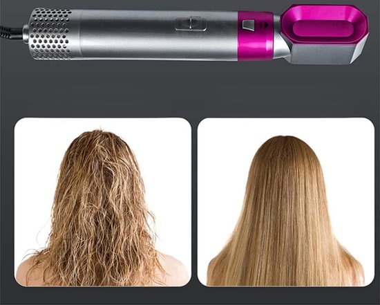 3-in-1 Hairdryer – Föhn, Krultang & Stijltang – Ionische Technologie – 3 Warmte- & Snelheidsstanden – Inclusief 3 Opzetstukken – Compact & Lichtgewicht - Afbeelding 3