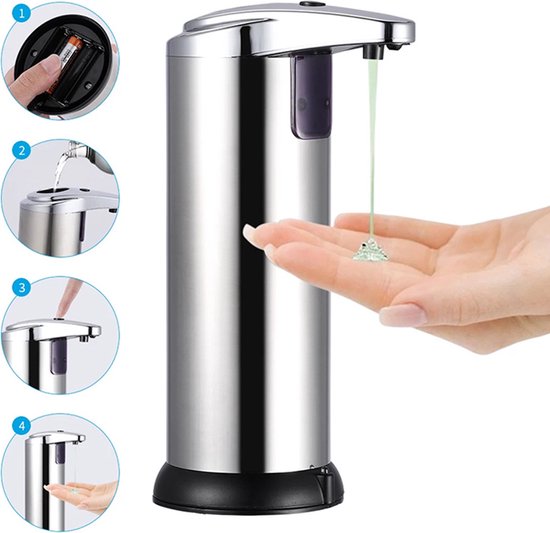 Automatische Foam Zeepdispenser – 200ml – Contactloos – Met Bewegingssensor – Hygiënisch & Aluminium Design