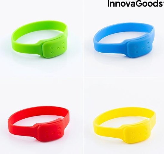 InnovaGoods Citronella Anti-Muggenarmband – Siliconen Muggenbandje in Rood, Groen & Blauw – Natuurlijk & Verstelbaar - Afbeelding 2