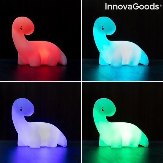 InnovaGoods Dinosaur LED Lamp – Multi-Colour Nachtlampje Lightosaurus – Kinderlamp met 4 Kleuren – Veilig & Decoratief - Afbeelding 7