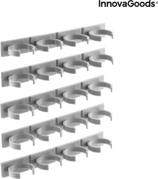 InnovaGoods Jarlock Kruidenrek – Zelfklevend, Verdeelbaar & Ophangbaar – 20 Potjes – Keuken Organizer PVC, Grijs - Afbeelding 3