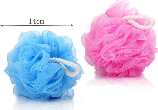 Elina Badspons / Douche Puff 50g – Zachte Scrub Spons – Bad- en Douche Spons – Assorti Kleuren – Per Stuk (Willekeurige Kleurverzending) - Afbeelding 3