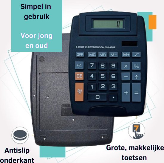 Best Choice XL Rekenmachine – Grote Bureau-Calculator – Grote Display & 12 Cijfers – Ideaal voor Kantoor & Thuisgebruik - Afbeelding 4