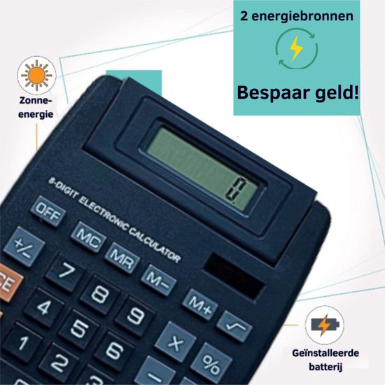 Best Choice XL Rekenmachine – Grote Bureau-Calculator – Grote Display & 12 Cijfers – Ideaal voor Kantoor & Thuisgebruik - Afbeelding 5
