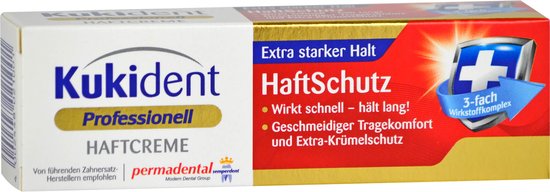 Kukident Kleefpasta Voordeelset 2 Stuks – 1× Extra Sterk & 1× Professional Sterk Med + Kamille – 40 g Tubes – Sterke Fixatie voor Kunstgebitten - Afbeelding 8