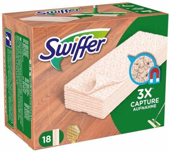Swiffer Droge Vloerdoekjes voor Houten Vloeren – 18 Stuks – Navulling voor Swiffer Vloerwisser – Vangt Stof, Haar & Vuil – Geschikt voor Parket en Houten Ondergrond - Afbeelding 3
