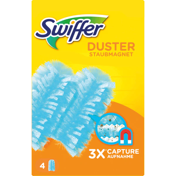 Swiffer Stofmagneet Navul – 4 Doekjes – Navulling voor Swiffer Plumeau – Vangt Stof, Huisdierhaar en Allergenen – Voor Moeilijk Bereikbare Plekken
