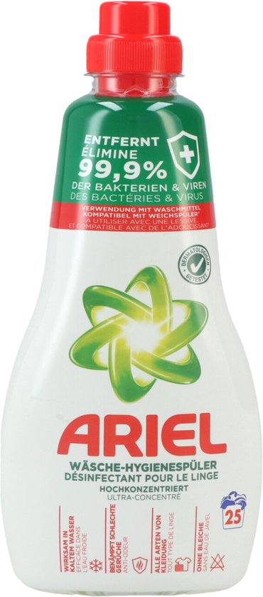Ariel Hygiene Spoelconcentraat met Desinfectie 1L – 25 Wasbeurten – Extra Hygiënische Reiniging voor Alle Was - Afbeelding 2
