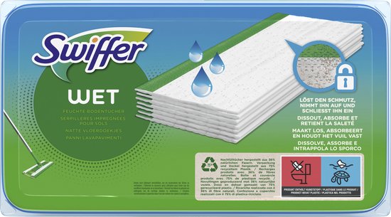 Swiffer Vloerreiniger Vochtige Vloerdoekjes – 24 Navullingen – Frisse Citroengeur – Grondige Reiniging voor Alle Vloertypen - Afbeelding 2