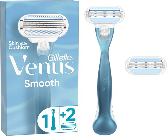 Gillette Venus Smooth - Rondingvolgende Mesjes - 1 Handvat - 2 Navulmesjes