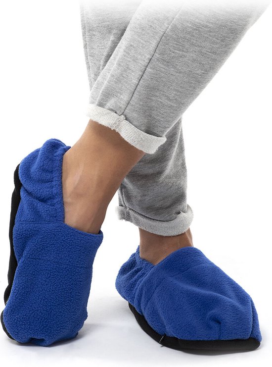 InnovaGoods Opwarmbare Magnetron Pantoffels – Warme Huissloffen met Klei-Inlays – Blauw – Uniseks - Afbeelding 5