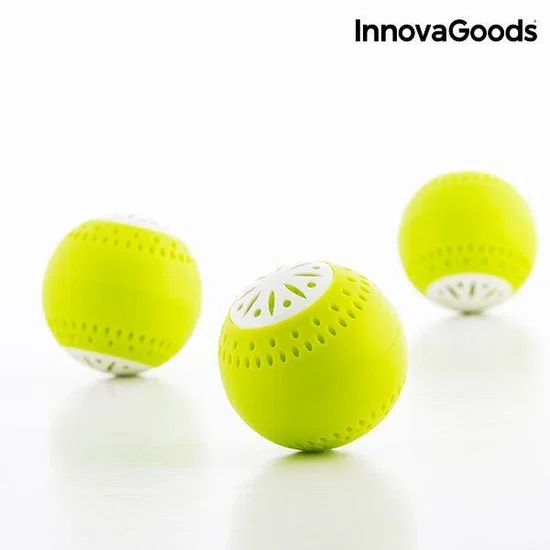 InnovaGoods Koelkast Vershoudballen – Set van 3 – Met Actieve Koolstof – Verwijdert Geuren & Verlengt Versheid van Groenten en Fruit - Afbeelding 7
