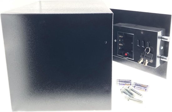 Benson Elektronische Kluis met Cijferslot – Stahlex Superlock – 25 x 35 x 25 cm – Met Sleutel & Bevestigingsbouten – Programmeerbaar Codeslot – Voor Binnen & Buiten – Zwart - Afbeelding 6