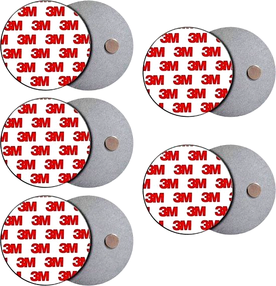 Rookmelder Magneet Bevestiging – 5 Stuks Montageset met 3M Tape – Schroefloos Ophangsysteem – Niet Herbruikbaar – Ø70 mm