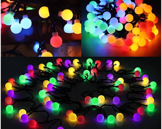 Solar Tuinverlichting Guirlande – 40 LED Veelkleurige Lichtslinger – 8 Verlichtingsmodi – Zonne-energie Buitenverlichting voor Tuin, Feest & Terras - Afbeelding 5