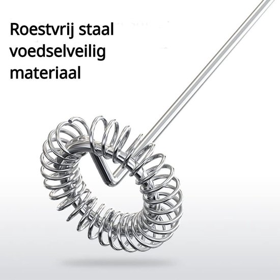 Melkopschuimer Elektrisch – RVS Mini Mixer met Houder – Draadloos - Afbeelding 2