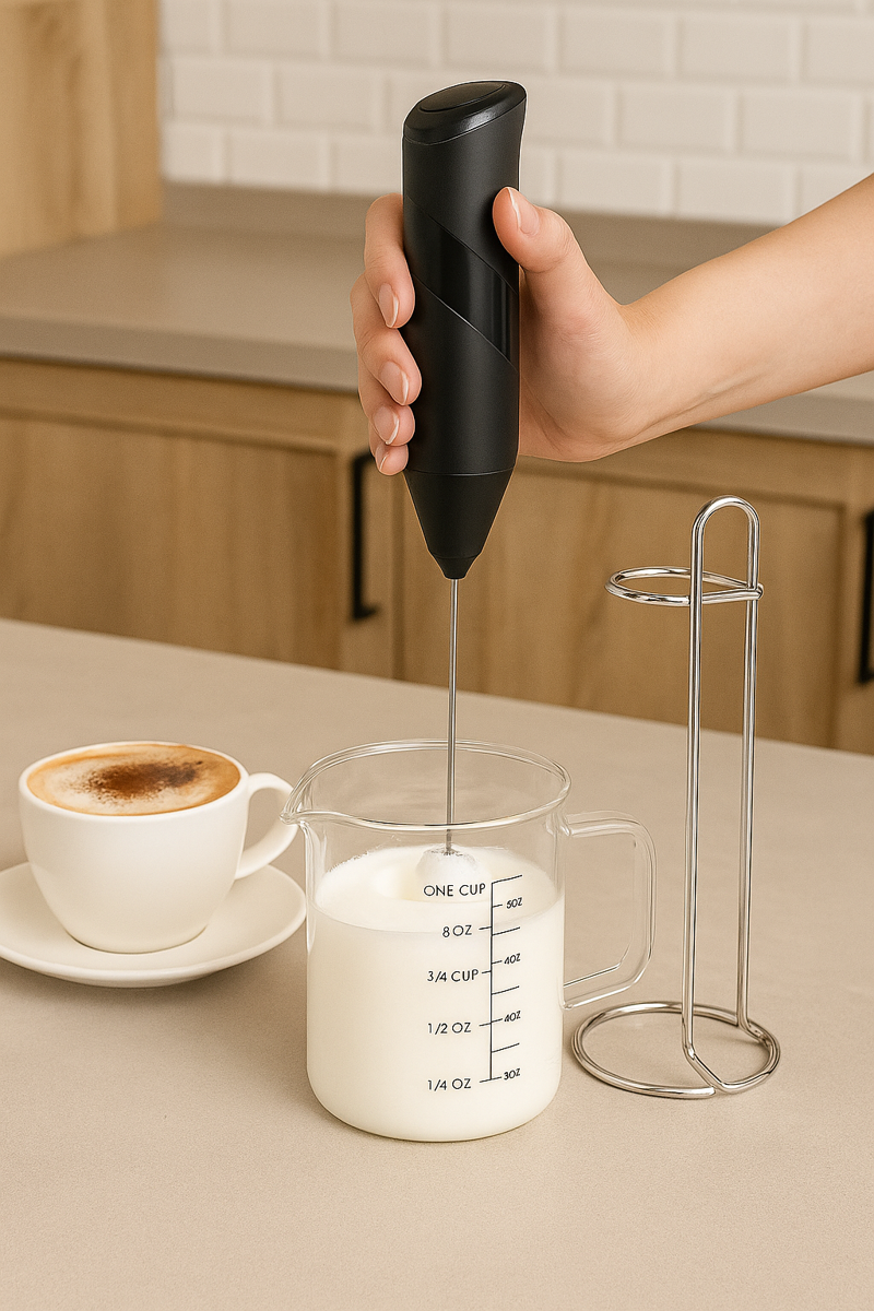 Melkopschuimer Elektrisch – RVS Mini Mixer met Houder – Draadloos - Afbeelding 6