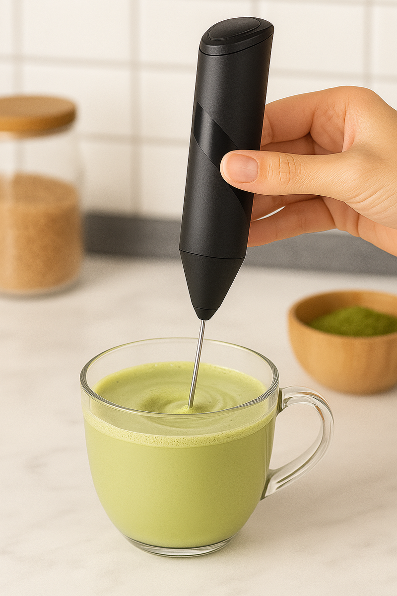 Melkopschuimer Elektrisch – RVS Mini Mixer met Houder – Draadloos - Afbeelding 3