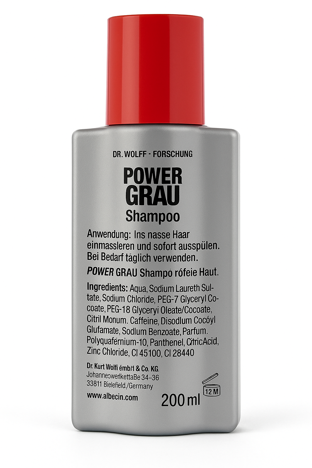 Alpecin PowerGrey Shampoo 200 ml – Versterkt Grijs Haar & Vermindert Gele Gloed – Met Koffeïnecomplex - Afbeelding 7