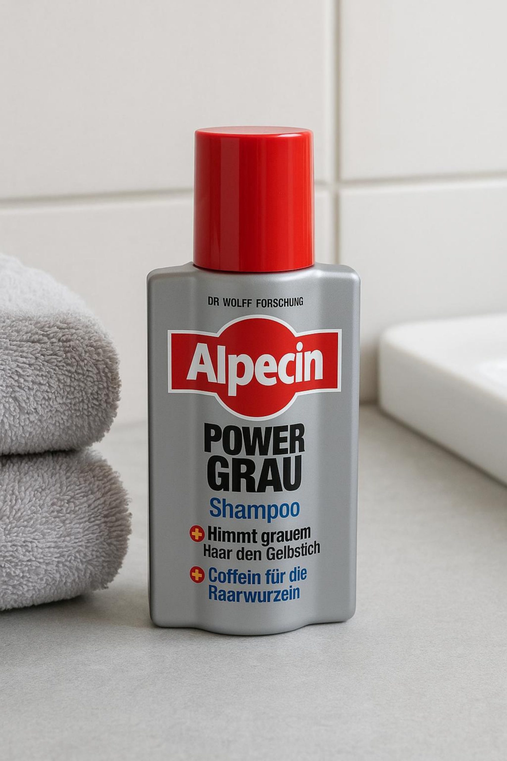 Alpecin PowerGrey Shampoo 200 ml – Versterkt Grijs Haar & Vermindert Gele Gloed – Met Koffeïnecomplex - Afbeelding 3