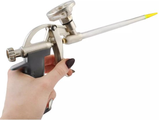 Set van 2 Verchroomde Purpistolen – Universele Schuimpistolen met Instelbare Opzetstukjes – Kit- en Montageschuim pistool - Afbeelding 7