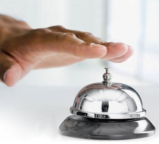 Set van 2 Receptiebellen – Tafelbel Metaal Zilver Ø9 cm – Klassieke Servicebel – Voor Horeca, Balie & Thuisgebruik - Afbeelding 8