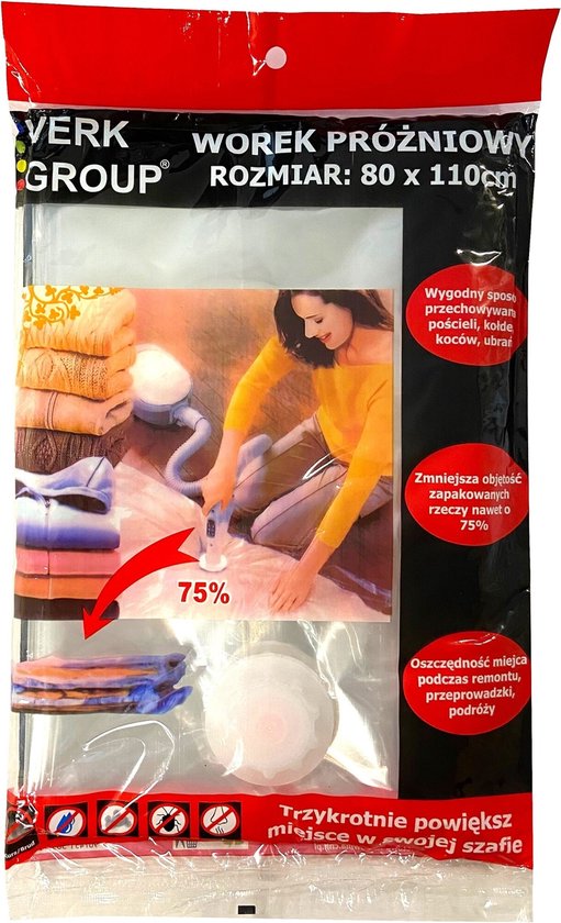 Vacuümzak XXL 110×80 cm – Herbruikbare Ruimtebesparende Opbergzak – Voor Kleding, Dekbedden & Beddengoed – Beschermt tegen Vocht, Stof en Mijten