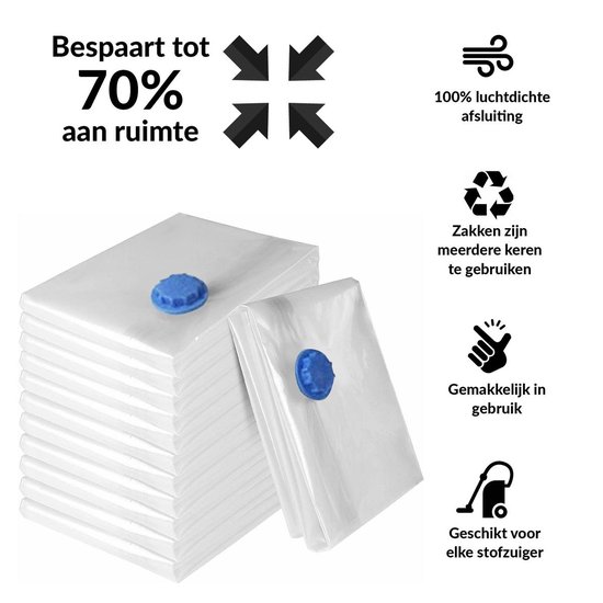 2-stuks Vacuumzakken met Kledinghanger 70×145 cm – Extra Grote Transparante Opbergzakken voor Jassen, Kleding & Reizen – Herbruikbaar, Luchtdicht & Ruimtebesparend - Afbeelding 5