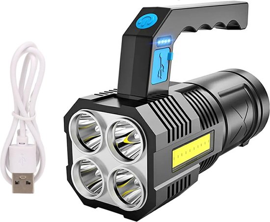 LED Zaklamp Oplaadbaar via USB – Compact Camping Zoeklicht & Werklicht – Krachtige COB-LED, Lichtgewicht & Duurzaam – Ideaal voor Outdoor en Noodsituaties