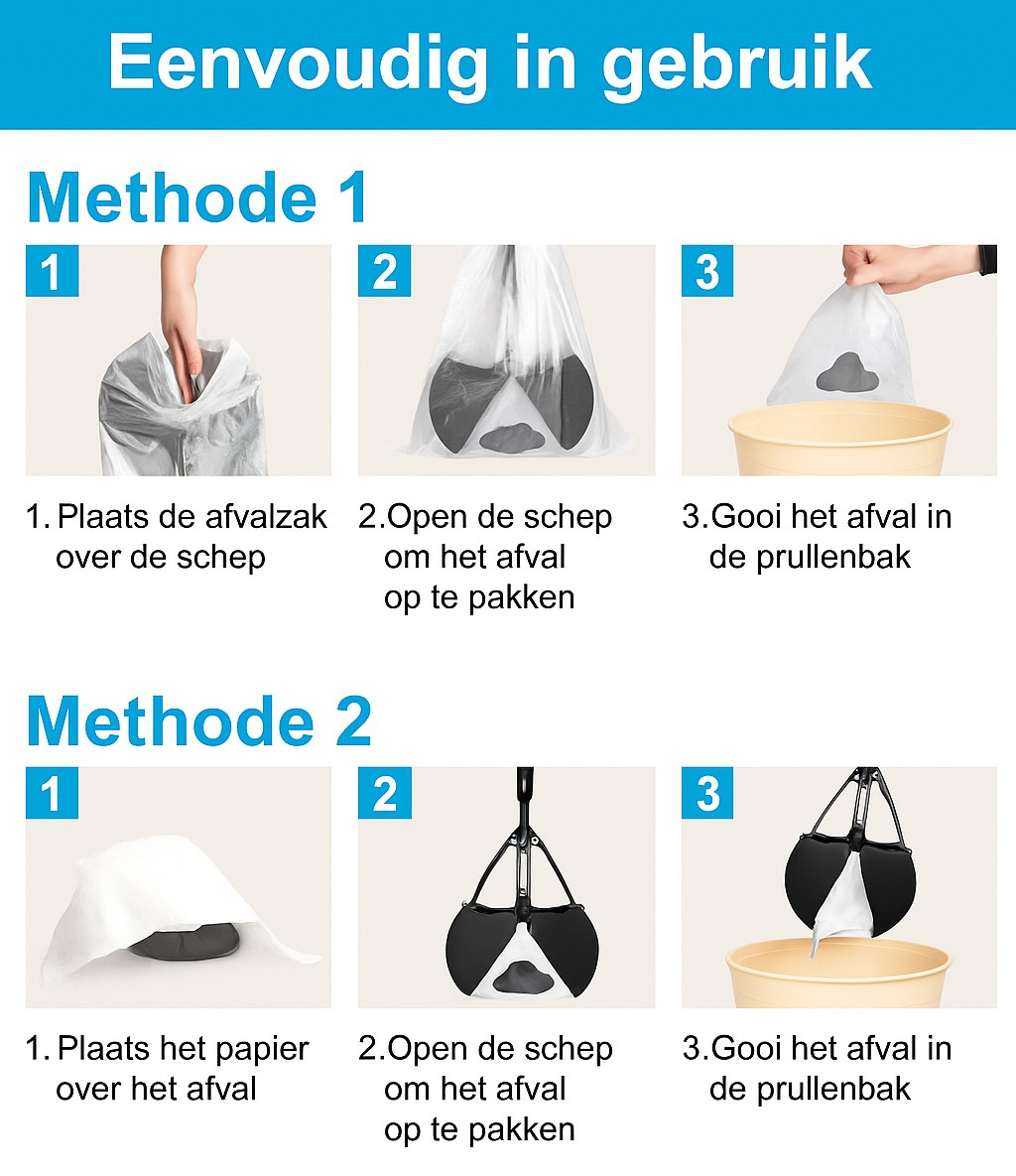 THAR Hondenpoepschep – Poepgrijper voor Honden – Inclusief Rolhouder met 15 Afvalzakjes – Hygiënisch, Inklapbaar en Eenvoudig in Gebruik – 60 cm – Verkrijgbaar in 5 Kleuren - Afbeelding 10