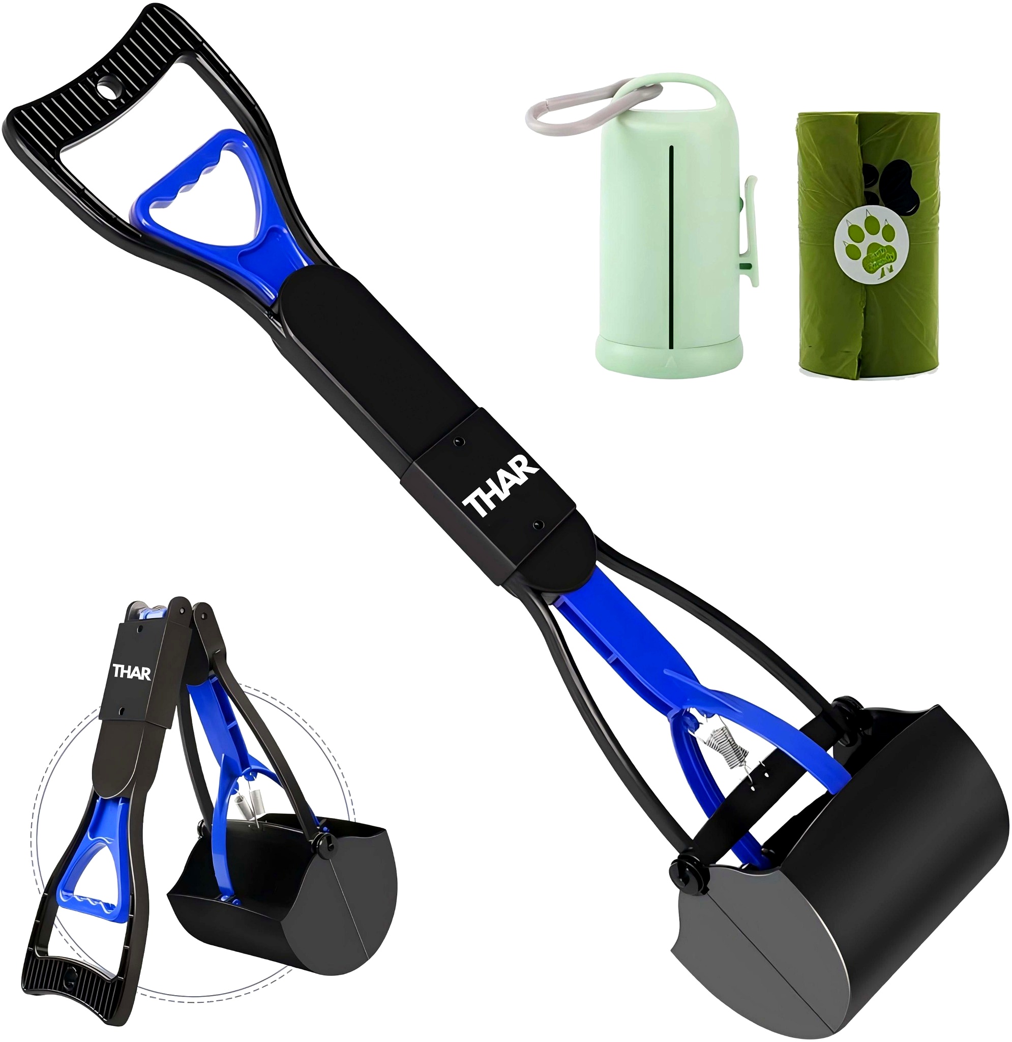 THAR Hondenpoepschep – Poepgrijper voor Honden – Inclusief Rolhouder met 15 Afvalzakjes – Hygiënisch, Inklapbaar en Eenvoudig in Gebruik – 60 cm – Verkrijgbaar in 5 Kleuren - Afbeelding 9