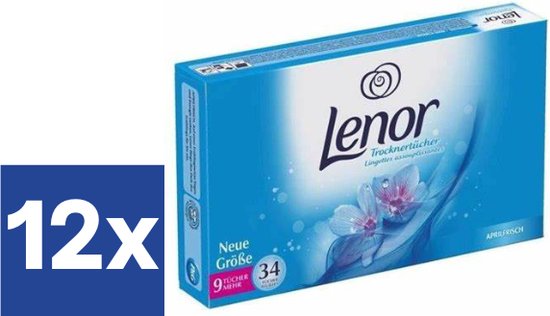Lenor Droogtrommeldoekjes Aprilfris – 12 × 34 Stuks (Totaal 408 Wasbeurten) – Frisse Geur, Zachte Kleding & Antistatische Werking - Afbeelding 6