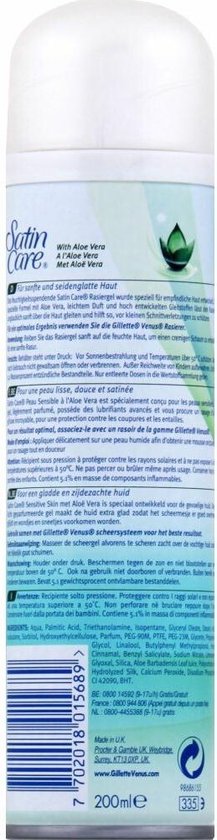 Gillette Venus Satin Care Scheergel 6 × 200 ml – Voor Gevoelige Huid – Hydraterend & Kalmerend - Afbeelding 4