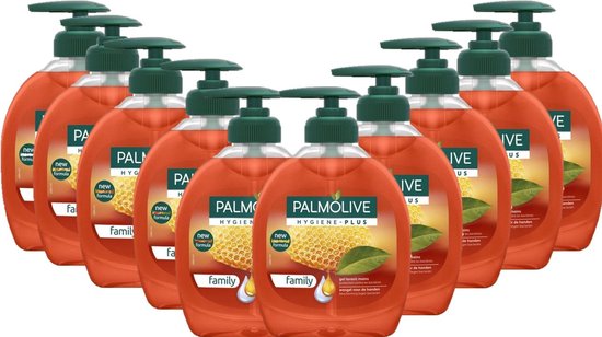 Palmolive Hygiene Plus Family Handzeep – 10 × 300 ml – Antibacteriële Wasgel met Natuurlijk Propolisextract – Huidvriendelijke Handzeep voor het Hele Gezin