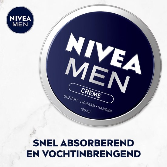 NIVEA Men Crème 5 x 150 ml – Hydraterende Crème voor Gezicht, Lichaam en Handen – Voordeelverpakking - Afbeelding 8