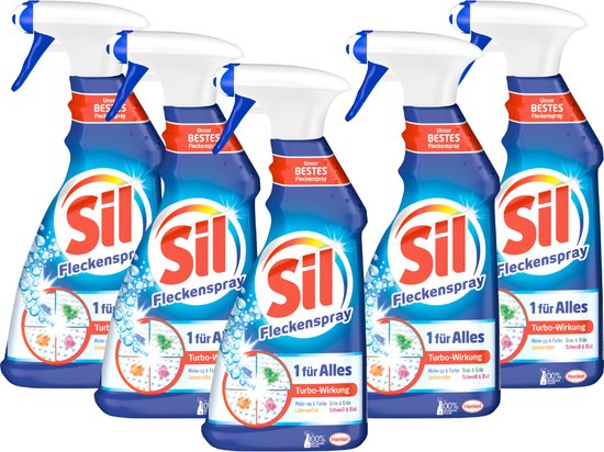 Sil Vlekkenverwijderaar All-in-1 – 5 x 500 ml – Krachtige Universele Vlekkenverwijderaar – Voordeelverpakking