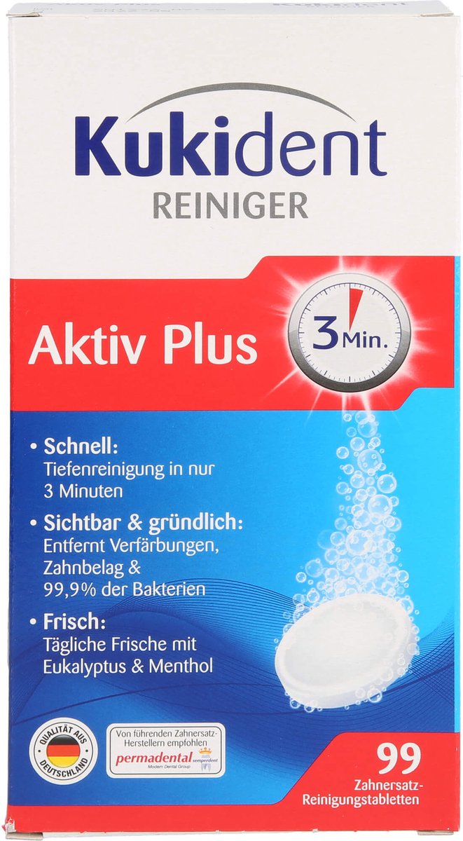kukident express aktiv plus tabletten doos frontzijde