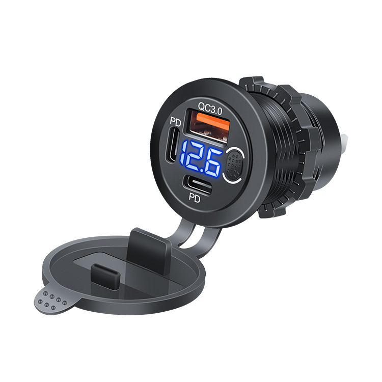 THAR 3-in-1 inbouwlader met 45W PD, QC3.0 en accuspanning meter