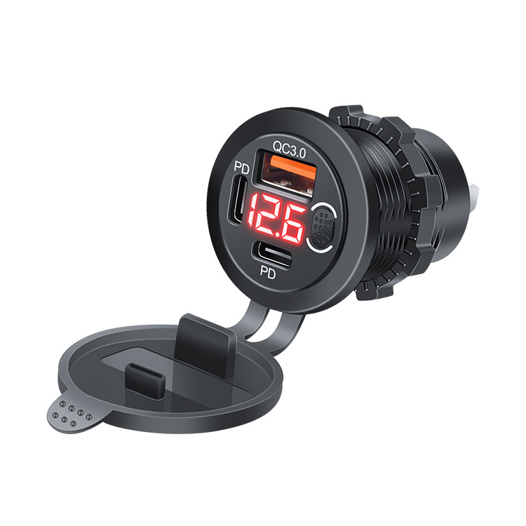 THAR USB-C Auto Oplader 45W – Snellader met Voltmeter - Afbeelding 4