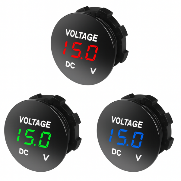 THAR inbouw voltmeter 12V 24V digitale LED spanningsmeter