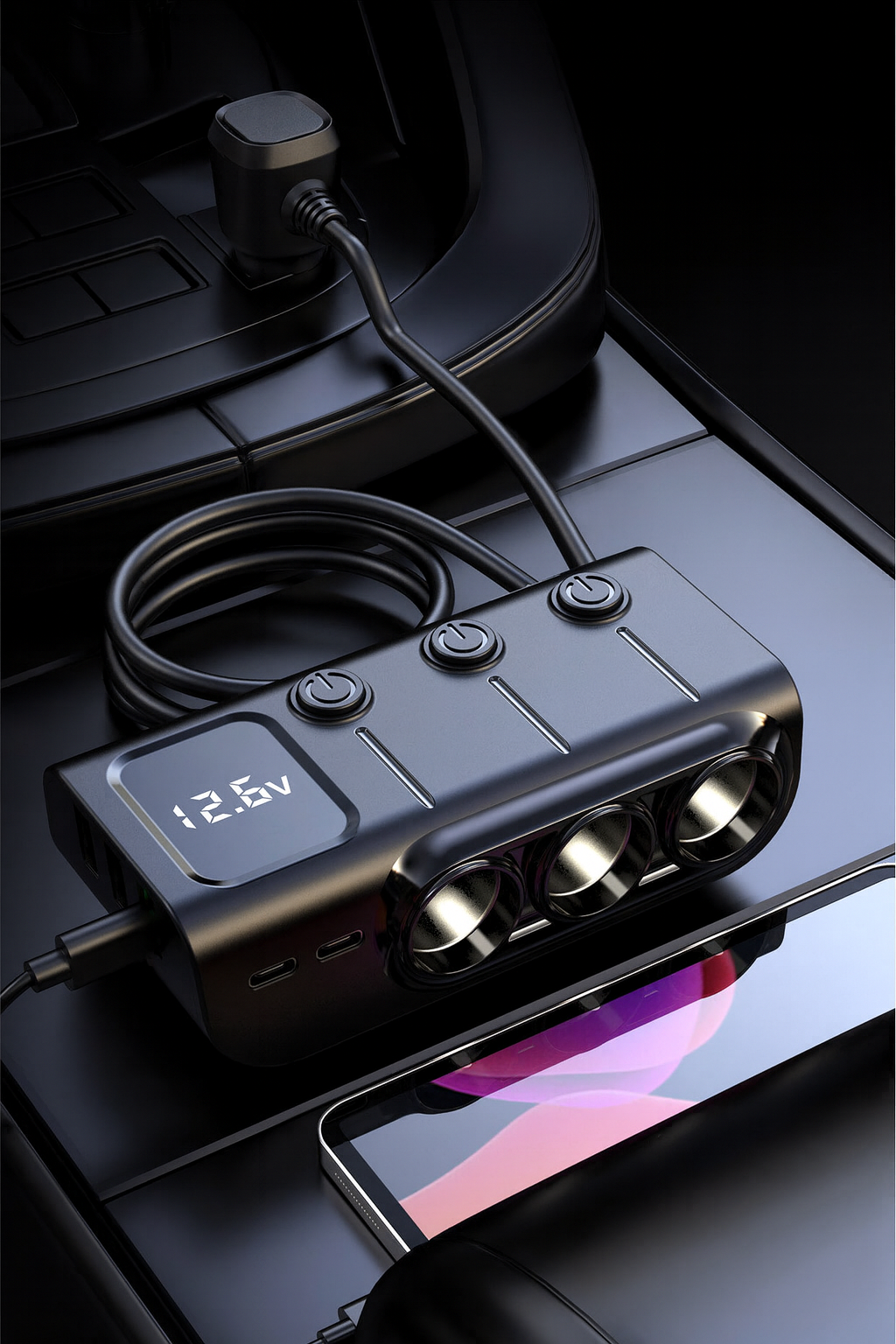 THAR auto oplader met PD fast charge en LED display