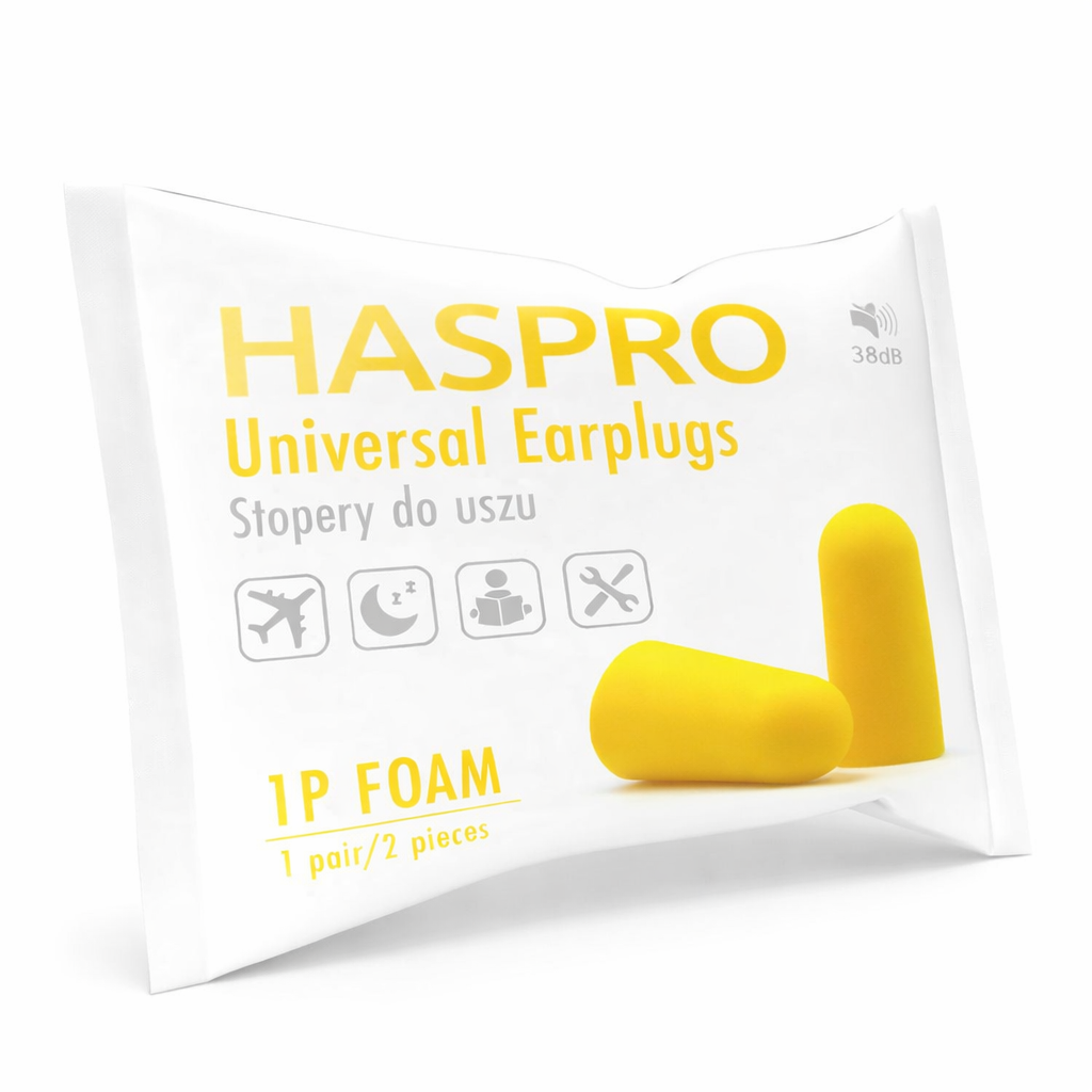 haspro foam oordopjes geluidsdempend 1 paar geel