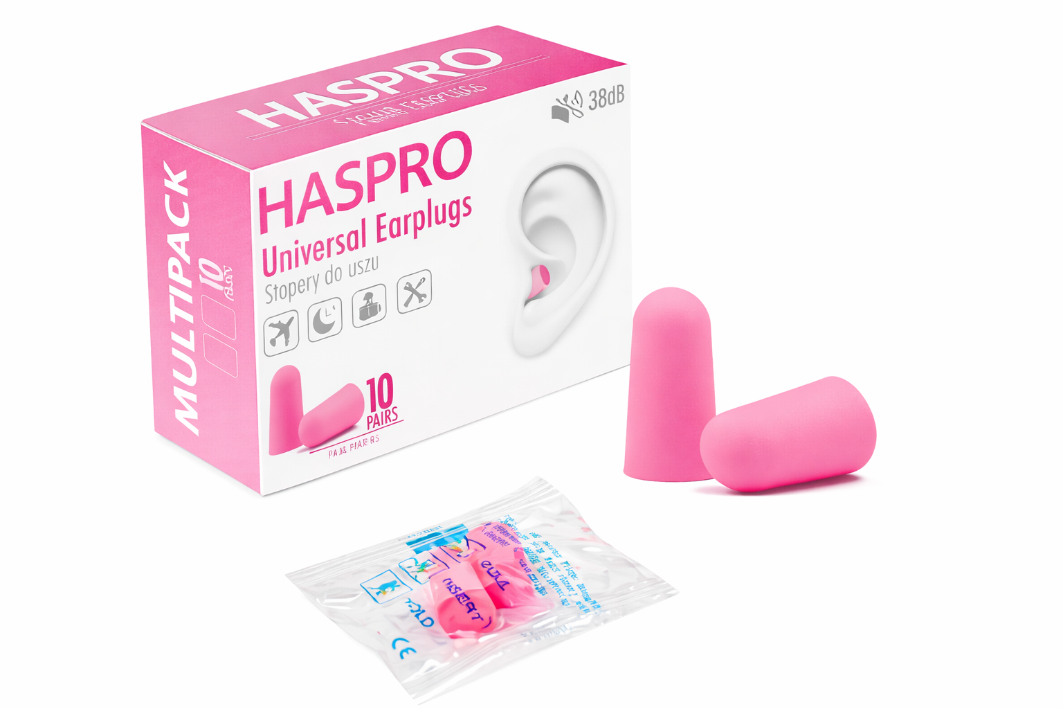 haspro multi10 oordopjes roze