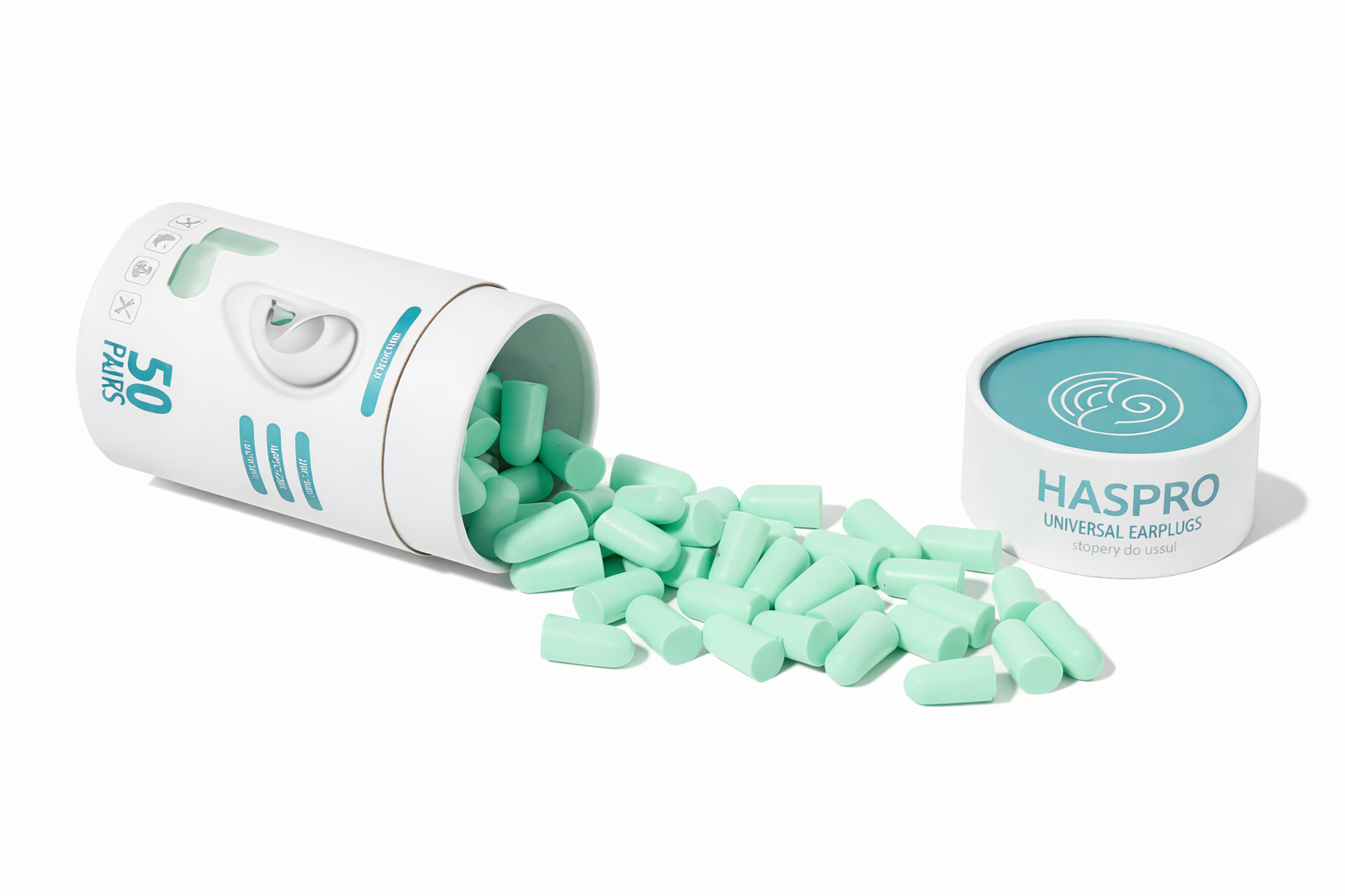 HASPRO Tube50 universele foam oordopjes