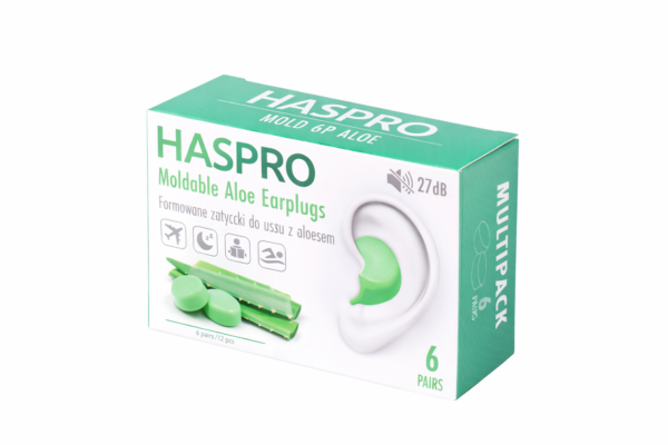 HASPRO Moldable Silicone Oordopjes – 6 Paar – SNR 27 dB - Aloe