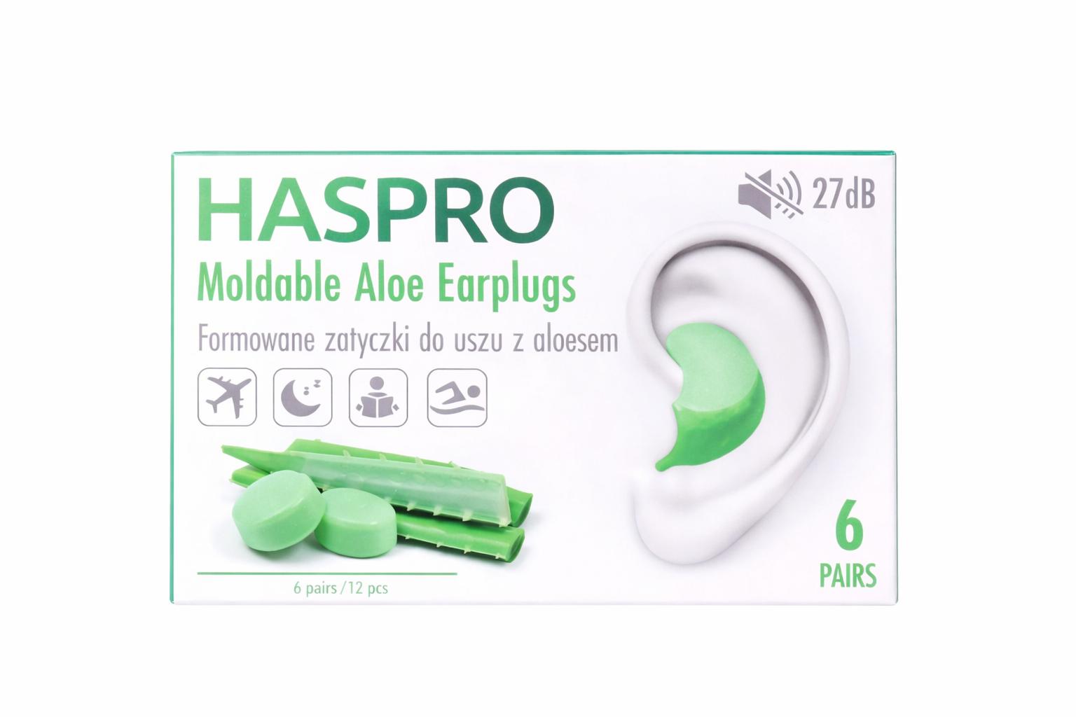 HASPRO moldable silicone oordopjes geluidsdempend