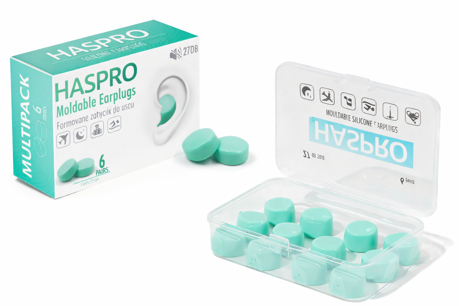 HASPRO moldable silicone oordopjes herbruikbaar