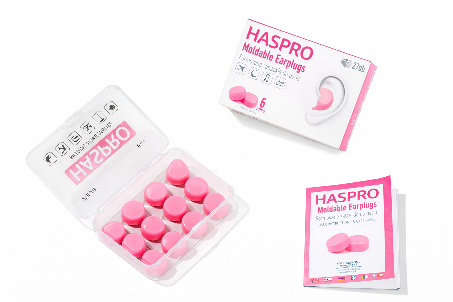 HASPRO moldable oordopjes slapen en studeren